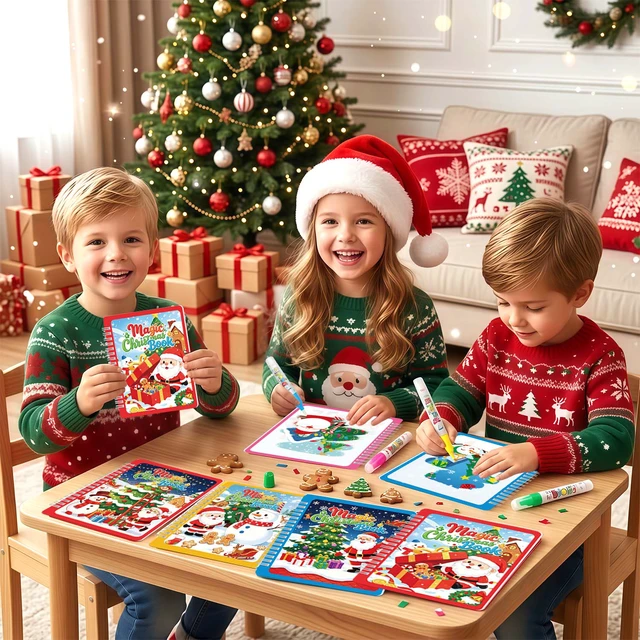 Alt view image 4 of 7 - Christmas Water-Painting Book
