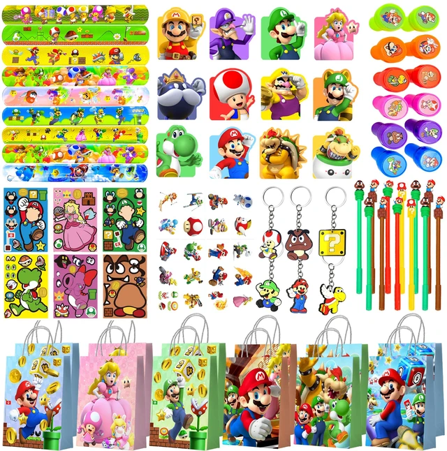 Main image of 104 Pcs Super Mario Party Favors Set ,Super Mario Birthday Party Favors- Mario Party Diy Stickers Key Chains Seals Pens Temporary Tattoo etc Mario Birthday Favors for Mario Birthday Party Supplies