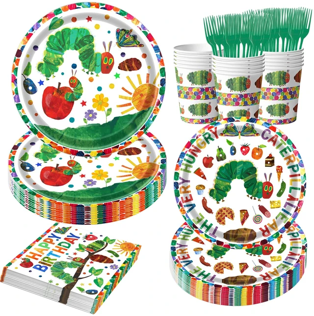 Main image of 150 Pcs Caterpillar Party Tableware Set,The Very Hungry Caterpillar Party Supplies-Very Hungry Caterpillar Napkins Cups & Caterpillar Party Paper Plates etc Hungry Caterpillar Birthday Party Tableware