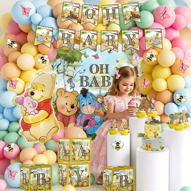 Alt view image 4 of 7 - 134 Pcs Winnie the Pooh Party Decorations Set,Winnie the Pooh Birthday Party Supplies - Winnie the Pooh cake toppers Balloons Backdrop etc Winnie the Pooh Birthday Party Decorations