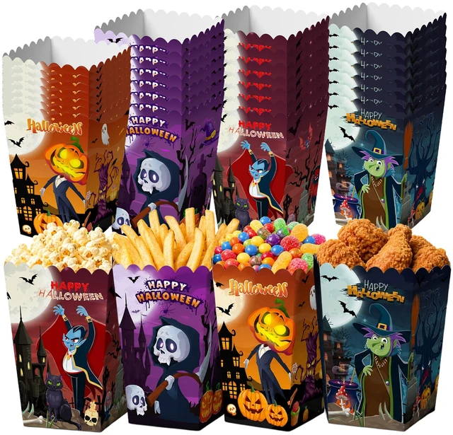Main image of 24 Pcs Halloween Popcorn Boxes Halloween Popcorn Bags Treat Boxes Halloween Party Popcorn Boxes Trick or Treat Candy Popcorn Boxes for Halloween Movie Night Supplies or Halloween Party Decorations