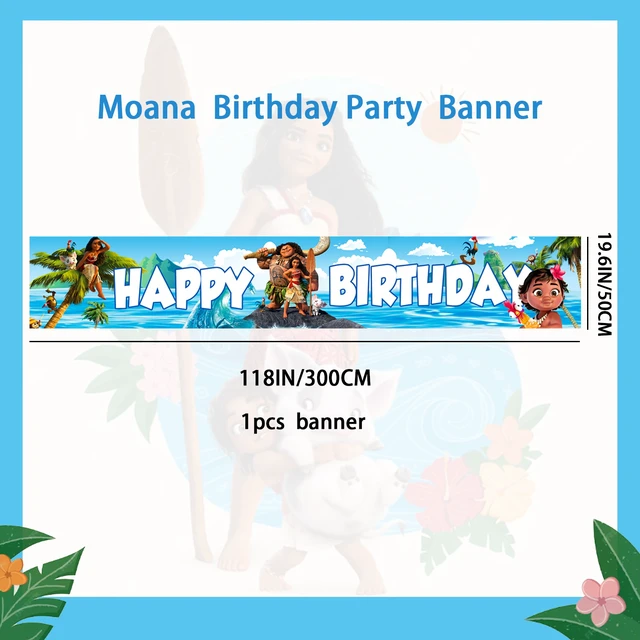 Alt view image 6 of 6 - 118''x19.6'' Moana Fence Banners, Moana Yard Banner Sign, Moana Outdoor Banner, Moana Party Fence Banners for Indoor/Outdoor Disney Moana Party Decorations/Moana Birthday Decorations