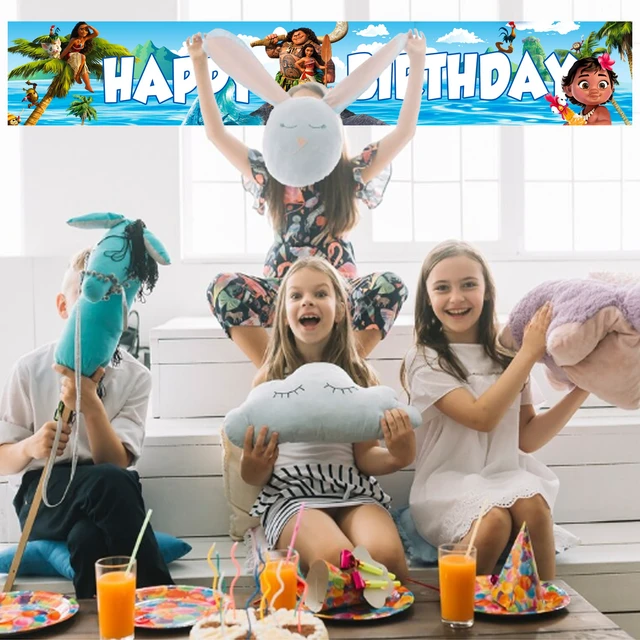 Alt view image 4 of 6 - 118''x19.6'' Moana Fence Banners, Moana Yard Banner Sign, Moana Outdoor Banner, Moana Party Fence Banners for Indoor/Outdoor Disney Moana Party Decorations/Moana Birthday Decorations