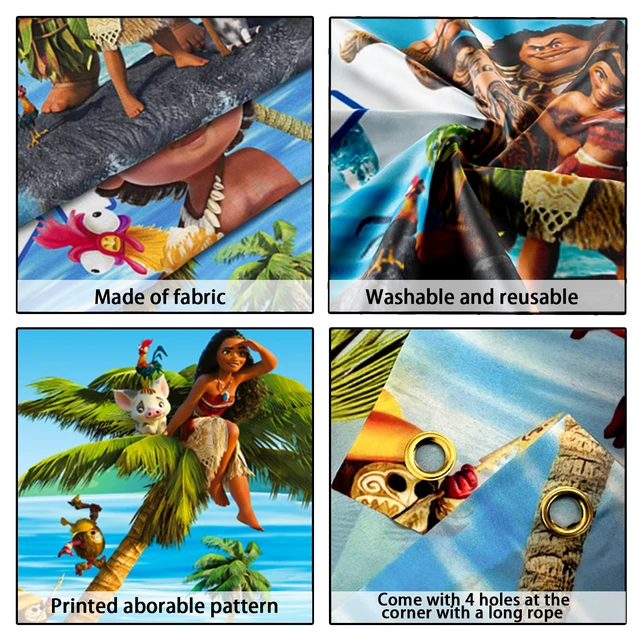 Alt view image 5 of 6 - 118''x19.6'' Moana Fence Banners, Moana Yard Banner Sign, Moana Outdoor Banner, Moana Party Fence Banners for Indoor/Outdoor Disney Moana Party Decorations/Moana Birthday Decorations