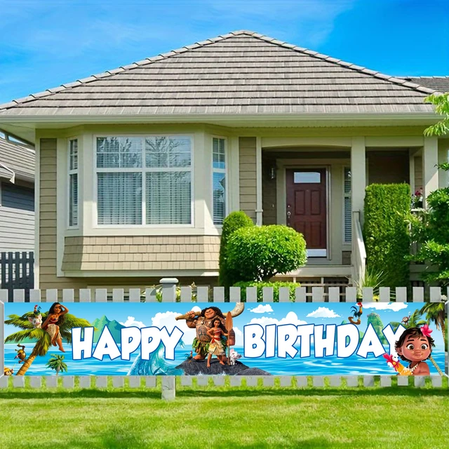 Alt view image 2 of 6 - 118''x19.6'' Moana Fence Banners, Moana Yard Banner Sign, Moana Outdoor Banner, Moana Party Fence Banners for Indoor/Outdoor Disney Moana Party Decorations/Moana Birthday Decorations