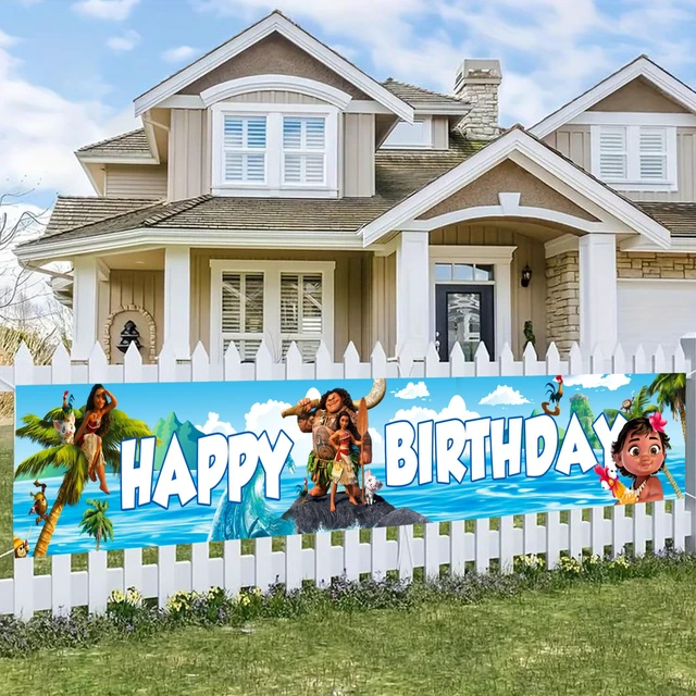 Main image of 118''x19.6'' Moana Fence Banners, Moana Yard Banner Sign, Moana Outdoor Banner, Moana Party Fence Banners for Indoor/Outdoor Disney Moana Party Decorations/Moana Birthday Decorations
