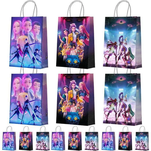 Main image of 12 Pcs KPop Party Favors Demon Music Hunter Party Supplies Gift Bags Loot Bags