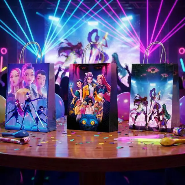 Alt view image 4 of 7 - 12 Pcs KPop Party Favors Demon Music Hunter Party Supplies Gift Bags Loot Bags