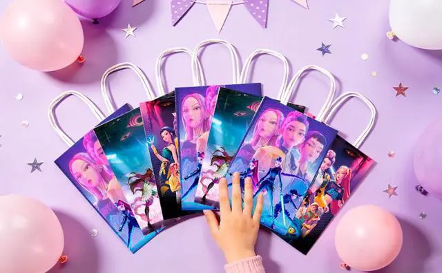 Alt view image 7 of 7 - 12 Pcs KPop Party Favors Demon Music Hunter Party Supplies Gift Bags Loot Bags