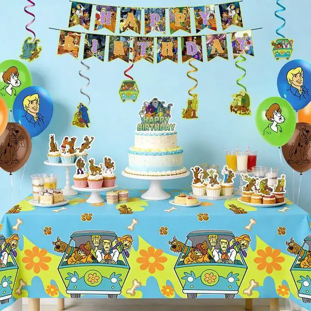 Alt view image 4 of 7 - 33 Pcs ScoobyDoo Party Decorations - ScoobyDoo Party Balloons&ScoobyDoo Birthday Banner Cake Toppers Tablecloth etc ScoobyDoo Birthday Party Decorations for ScoobyDoo Birthday Decorations