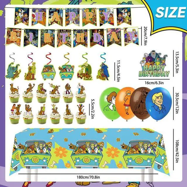 Alt view image 7 of 7 - 33 Pcs ScoobyDoo Party Decorations - ScoobyDoo Party Balloons&ScoobyDoo Birthday Banner Cake Toppers Tablecloth etc ScoobyDoo Birthday Party Decorations for ScoobyDoo Birthday Decorations