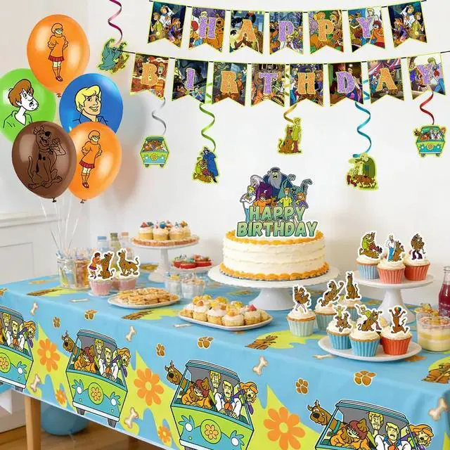 Alt view image 6 of 7 - 33 Pcs ScoobyDoo Party Decorations - ScoobyDoo Party Balloons&ScoobyDoo Birthday Banner Cake Toppers Tablecloth etc ScoobyDoo Birthday Party Decorations for ScoobyDoo Birthday Decorations