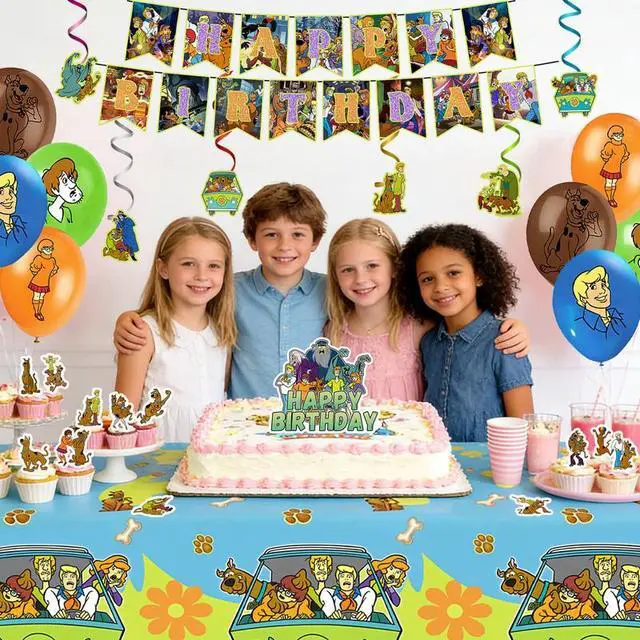 Alt view image 3 of 7 - 33 Pcs ScoobyDoo Party Decorations - ScoobyDoo Party Balloons&ScoobyDoo Birthday Banner Cake Toppers Tablecloth etc ScoobyDoo Birthday Party Decorations for ScoobyDoo Birthday Decorations