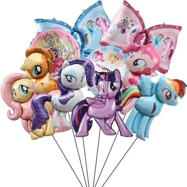 Main image of My Little Pony Party Decorations Balloons, 10 Pcs My Little Pony Foil Balloons-Bow Foil Balloon & Round Foil Balloons etc My Little Pony Foil Balloons for Kids My Little Pony Birthday Party Decoration
