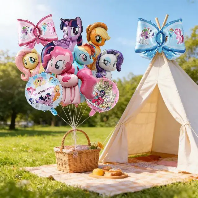 Alt view image 5 of 7 - My Little Pony Party Decorations Balloons, 10 Pcs My Little Pony Foil Balloons-Bow Foil Balloon & Round Foil Balloons etc My Little Pony Foil Balloons for Kids My Little Pony Birthday Party Decoration