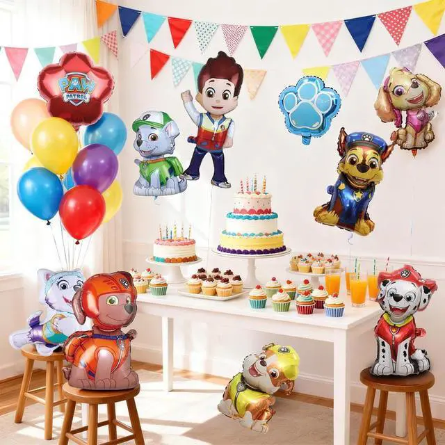 Alt view image 5 of 7 - Paw Patrol Party Decorations Balloons,10 pcs Paw Patrol Balloons Including Paw Patrol Foil Balloon & Dog Paw Balloon etc Paw Patrol Foil Balloons for Boys Kids Paw Patrol Themed Party