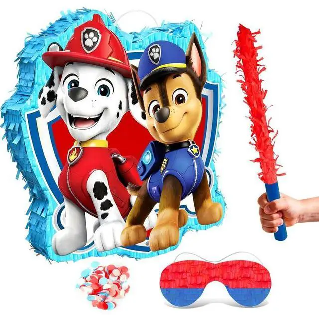 Main image of 4 Pcs Paw Patrol Pinatas Bundle - Paw Patrol Theme Piñata,Paw Patrol Party Pinata Stick & Paw Patrol Party Games Blindfold etc Paw Patrol Pinata Supplies for Paw Patrol Birthday Party Decorations