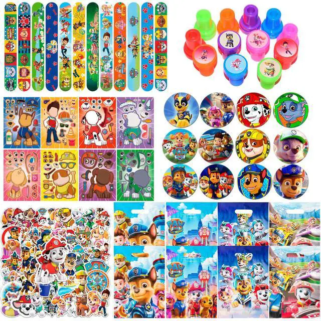 Main image of Paw Patrol Party Favors, 114 Pcs Paw Patrol Birthday Party Gift Sets - Paw Patrol Gift Bags Stickers Slap Bracelets and other Paw Patrol Party Supplies for Paw Patrol Birthday Decorations