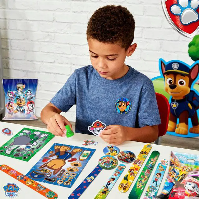 Alt view image 6 of 7 - Paw Patrol Party Favors, 114 Pcs Paw Patrol Birthday Party Gift Sets - Paw Patrol Gift Bags Stickers Slap Bracelets and other Paw Patrol Party Supplies for Paw Patrol Birthday Decorations