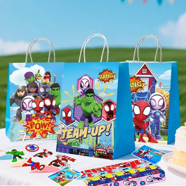 Alt view image 3 of 7 - Spiderman & Friends Party Favors for Kids, 110 Pcs Spiderman Birthday Party Favors Set- Spiderman Goodie Bags Key Chains Stickers etc Party Supplies for Spiderman & Friends Birthday Decorations