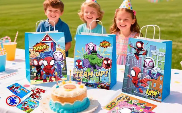 Alt view image 7 of 7 - Spiderman & Friends Party Favors for Kids, 110 Pcs Spiderman Birthday Party Favors Set- Spiderman Goodie Bags Key Chains Stickers etc Party Supplies for Spiderman & Friends Birthday Decorations