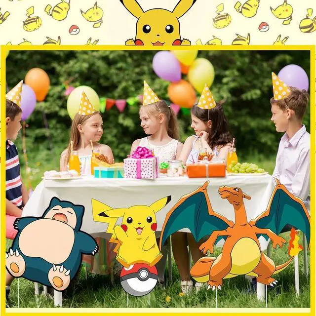 Alt view image 4 of 7 - Pokemon Themed Yard Signs, 8 Pcs Pokemon Yard Signs with Stakes, Pokemon Outdoor Decorations for Boys Girls Kids Pokemon Birthday Party Supplies Decorations/Pokemon Party Decorations