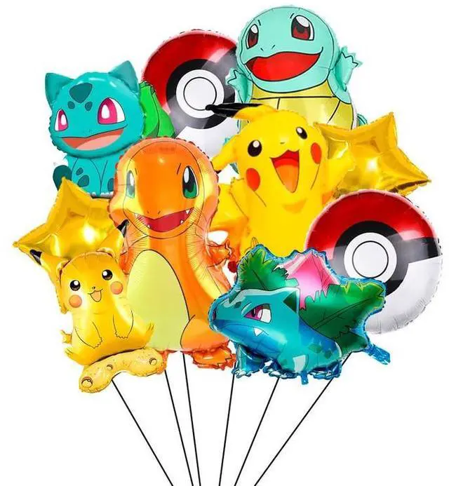 Main image of Pokemon Party Decoration Balloons, 9 Pack Pokemon Balloons, Including Pokemon Foil Balloons and Star Foil Balloons, etc. Pokemon Foil Balloons for Boys Children's Pokemon Theme PartyPokemon Party