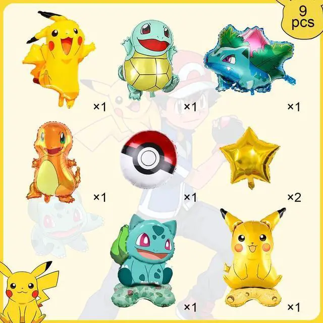 Alt view image 2 of 7 - Pokemon Party Decoration Balloons, 9 Pack Pokemon Balloons, Including Pokemon Foil Balloons and Star Foil Balloons, etc. Pokemon Foil Balloons for Boys Children's Pokemon Theme PartyPokemon Party