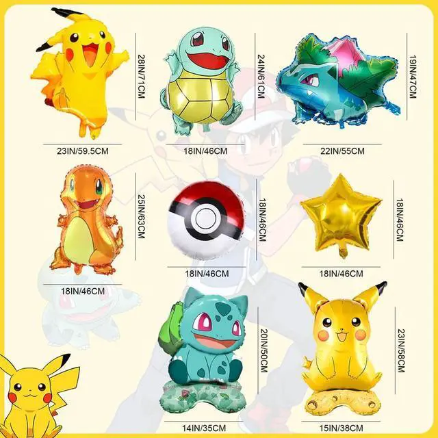Alt view image 7 of 7 - Pokemon Party Decoration Balloons, 9 Pack Pokemon Balloons, Including Pokemon Foil Balloons and Star Foil Balloons, etc. Pokemon Foil Balloons for Boys Children's Pokemon Theme PartyPokemon Party