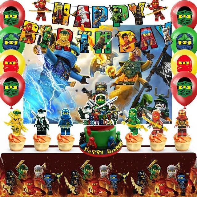 Main image of Ninja Birthday Party Supplies - 28 Pcs of Ninja Party Decorations Including Ninja Balloons, Backdrop, Banners, Cupcake Toppers, Tablecloths etc Ninja Theme Party for Boys/Girls