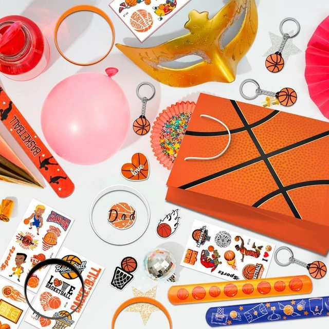 Alt view image 5 of 7 - Basketball Party Favors,122pcs Basketball Themed Birthday Party Favors - Basketball Party Keychain Gift Bags Slap Bracelets Sticker etc Basketball Goodie Bags Stuffers for Basketball Party Decorations
