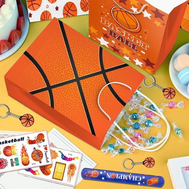 Alt view image 6 of 7 - Basketball Party Favors,122pcs Basketball Themed Birthday Party Favors - Basketball Party Keychain Gift Bags Slap Bracelets Sticker etc Basketball Goodie Bags Stuffers for Basketball Party Decorations
