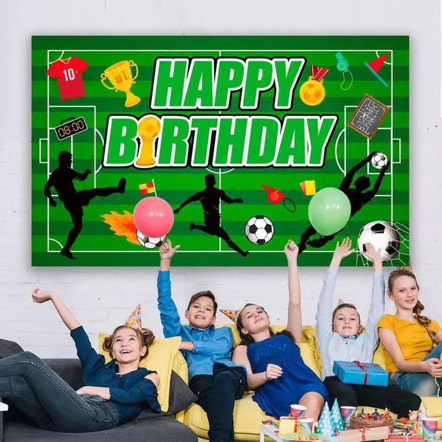 Alt view image 5 of 7 - 71x43'' Soccer Backdrop for Birthday Party, Soccer Birthday Backdrop, Soccer Birthday Banner Backdrop & Soccer Party Background for Soccer Party Decorations & Soccer Birthday Decorations