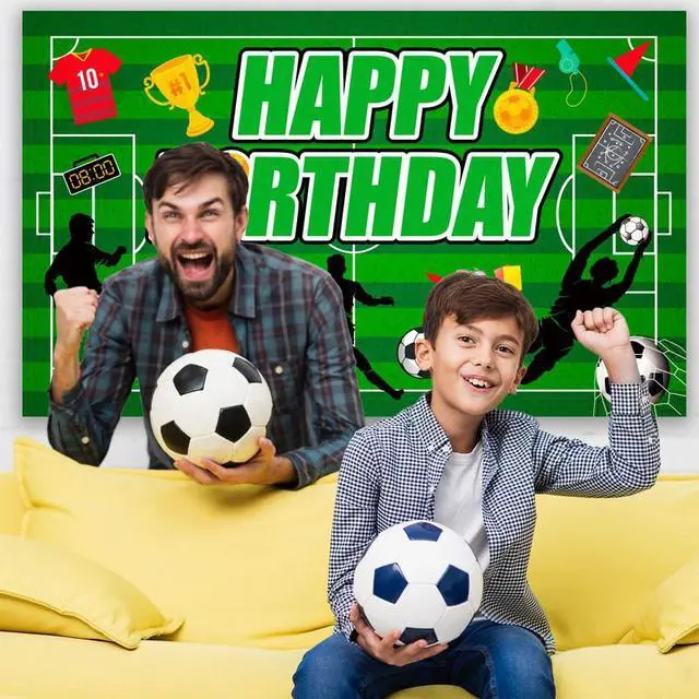 Alt view image 3 of 7 - 71x43'' Soccer Backdrop for Birthday Party, Soccer Birthday Backdrop, Soccer Birthday Banner Backdrop & Soccer Party Background for Soccer Party Decorations & Soccer Birthday Decorations
