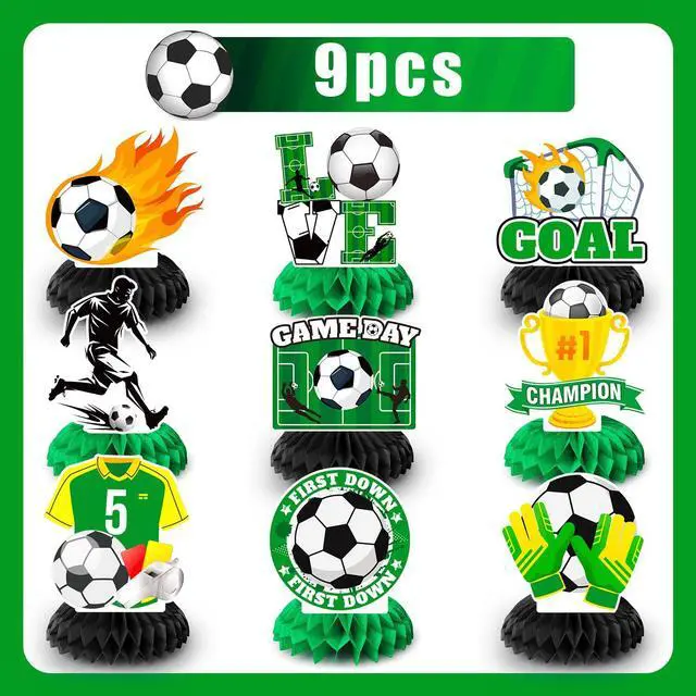 Alt view image 2 of 7 - Soccer Honeycomb Centerpieces, 9 Pcs Soccer Ball Honeycomb Centerpiece/Soccer Theme 3D Centerpieces/Soccer Centerpieces for Table for Soccer Birthday Party Decorations & Soccer Theme Party Decorations