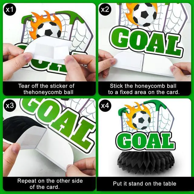 Alt view image 5 of 7 - Soccer Honeycomb Centerpieces, 9 Pcs Soccer Ball Honeycomb Centerpiece/Soccer Theme 3D Centerpieces/Soccer Centerpieces for Table for Soccer Birthday Party Decorations & Soccer Theme Party Decorations