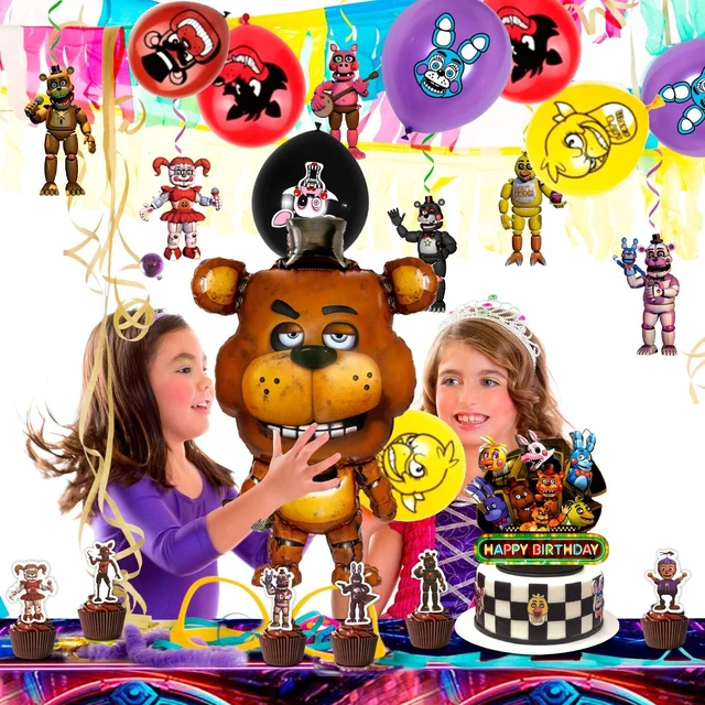 Alt view image 3 of 7 - Fnaf Birthday Party Supplies, 49 Pcs Five Nights at Freddy's Birthday Party Decorations Set - Fnaf Birthday Decorations Banner Backdrop Tablecloth Balloons Cake Topper etc Fnaf Birthday Decorations