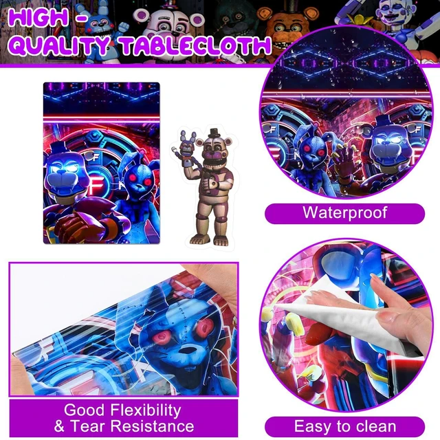 Alt view image 5 of 7 - Fnaf Birthday Party Supplies, 49 Pcs Five Nights at Freddy's Birthday Party Decorations Set - Fnaf Birthday Decorations Banner Backdrop Tablecloth Balloons Cake Topper etc Fnaf Birthday Decorations