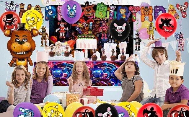 Alt view image 7 of 7 - Fnaf Birthday Party Supplies, 49 Pcs Five Nights at Freddy's Birthday Party Decorations Set - Fnaf Birthday Decorations Banner Backdrop Tablecloth Balloons Cake Topper etc Fnaf Birthday Decorations