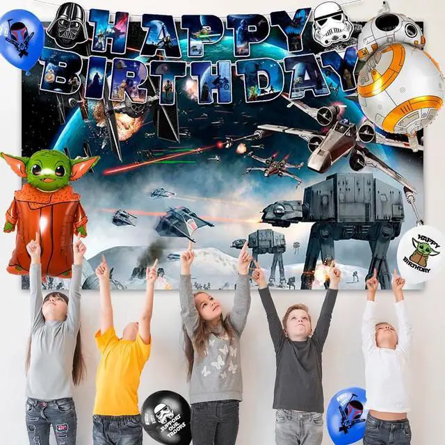 Alt view image 5 of 7 - Star Wars Party Supplies,114pcs Star Wars Party Decorations & Tableware Set-Star Wars Party Plates Napkins Cups & Star Wars Birthday Banner Balloons Cake Decorations etc Star Wars Birthday Decorations
