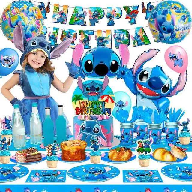 Alt view image 4 of 7 - Stitch Party Supplies,106pcs Stitch Birthday Decorations&Stitch and Angel Birthday Tableware Set - Stitch Birthday Party Balloons Banner&Stitch Party Plates Napkins etc Stitch Birthday Party Supplies