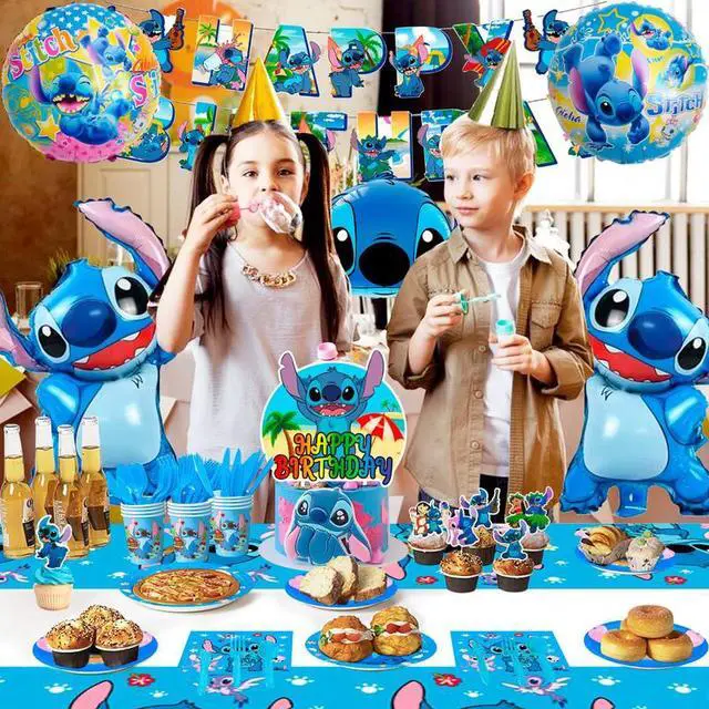 Alt view image 7 of 7 - Stitch Party Supplies,106pcs Stitch Birthday Decorations&Stitch and Angel Birthday Tableware Set - Stitch Birthday Party Balloons Banner&Stitch Party Plates Napkins etc Stitch Birthday Party Supplies