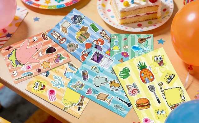 Alt view image 7 of 7 - 24pcs Spongebob Stickers, Spongebob Party Supplies with 8 Designs Characters for Spongebob Decoration Supplies, Make Your Own Spongebob Stickers for Kids Spongebob Birthday Decorations Favor