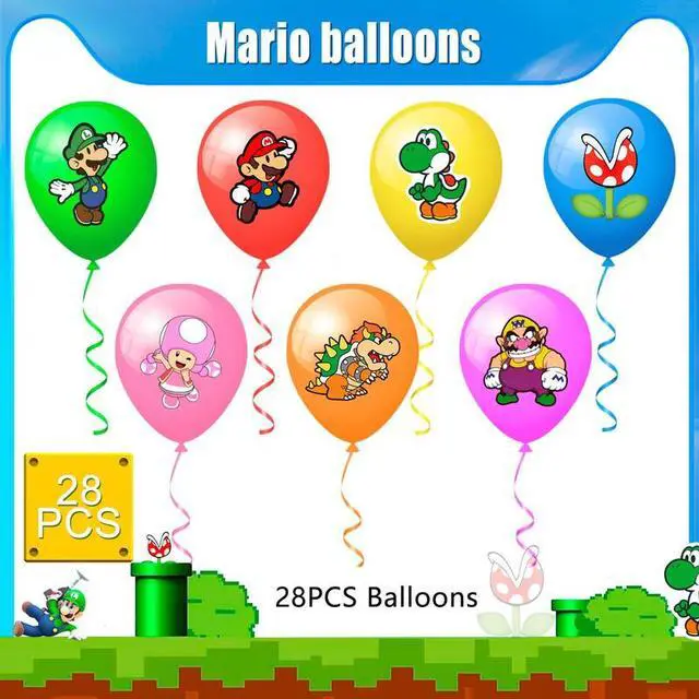 Alt view image 2 of 7 - Super Mario Balloons, 28pcs Super Mario Birthday Balloons for Mario Birthday Party Supplies,Includes 7 Styles and Patterns, Great for Mario Party Decorations,Mario Bros Birthday Decorations