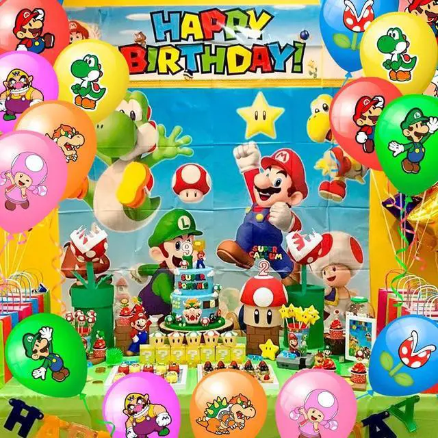 Alt view image 6 of 7 - Super Mario Balloons, 28pcs Super Mario Birthday Balloons for Mario Birthday Party Supplies,Includes 7 Styles and Patterns, Great for Mario Party Decorations,Mario Bros Birthday Decorations