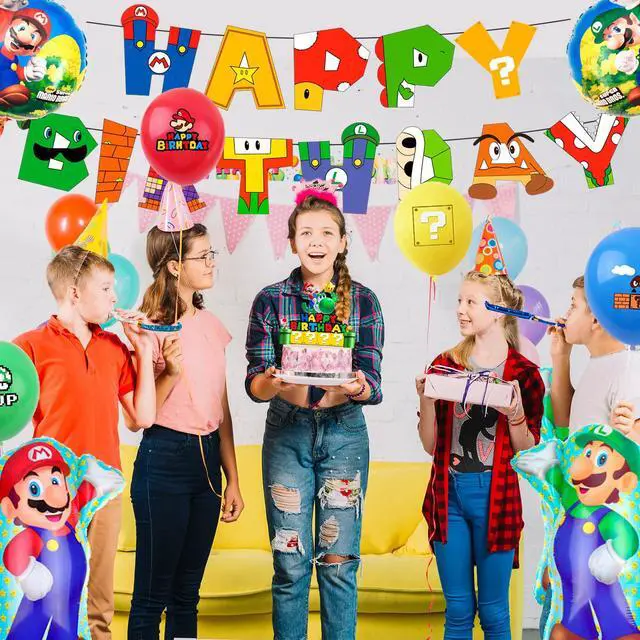 Alt view image 3 of 7 - M-arioo Birthday Party Supplies, 44pcs M-arioo Birthday Decorations Including Su-perr M-arioo Birthday Banner & M-arioo Balloons Cake Toppers etc Su-perr M-arioo Party Decorations for Boys/Girls Kids