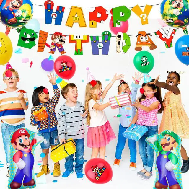 Alt view image 6 of 7 - M-arioo Birthday Party Supplies, 44pcs M-arioo Birthday Decorations Including Su-perr M-arioo Birthday Banner & M-arioo Balloons Cake Toppers etc Su-perr M-arioo Party Decorations for Boys/Girls Kids