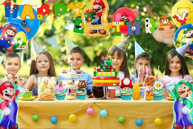 Alt view image 7 of 7 - M-arioo Birthday Party Supplies, 44pcs M-arioo Birthday Decorations Including Su-perr M-arioo Birthday Banner & M-arioo Balloons Cake Toppers etc Su-perr M-arioo Party Decorations for Boys/Girls Kids
