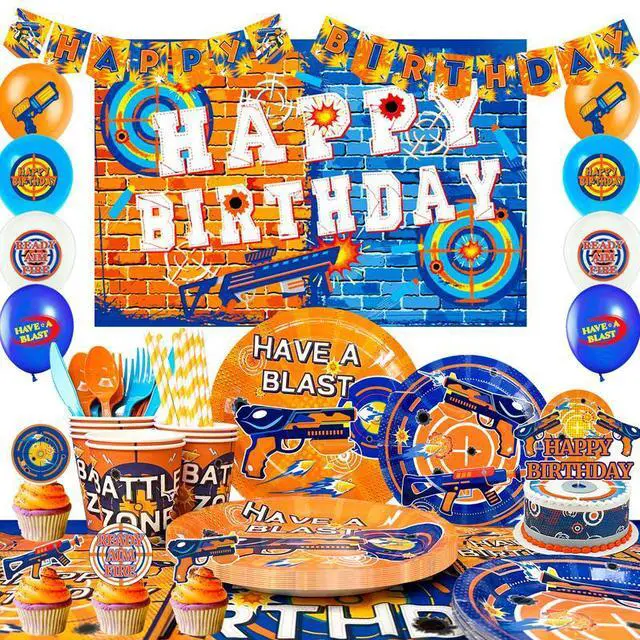 Main image of Dart War Party Supplies,170 Pcs Dart War Party Decorations & Dart War Tableware Set - Dart War Plate Background Banner etc, for Dart War Birthday Party & Dart War Themed Birthday Decorations