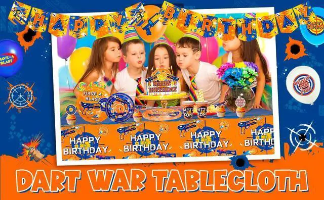 Alt view image 7 of 7 - Dart War Party Supplies,170 Pcs Dart War Party Decorations & Dart War Tableware Set - Dart War Plate Background Banner etc, for Dart War Birthday Party & Dart War Themed Birthday Decorations